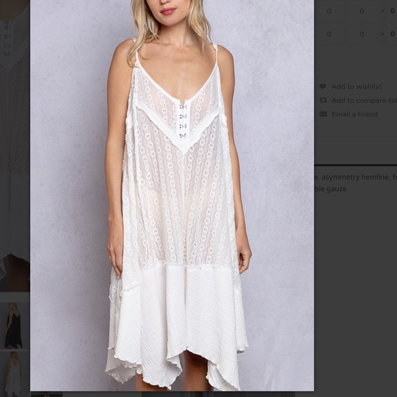 POL Vintage Sheer Lace Dress Women's Tank Dress Top SB46 - Picture 3 of 15